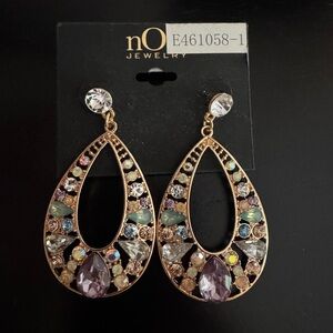 NWT nOir Multi Colored Jeweled Earrings